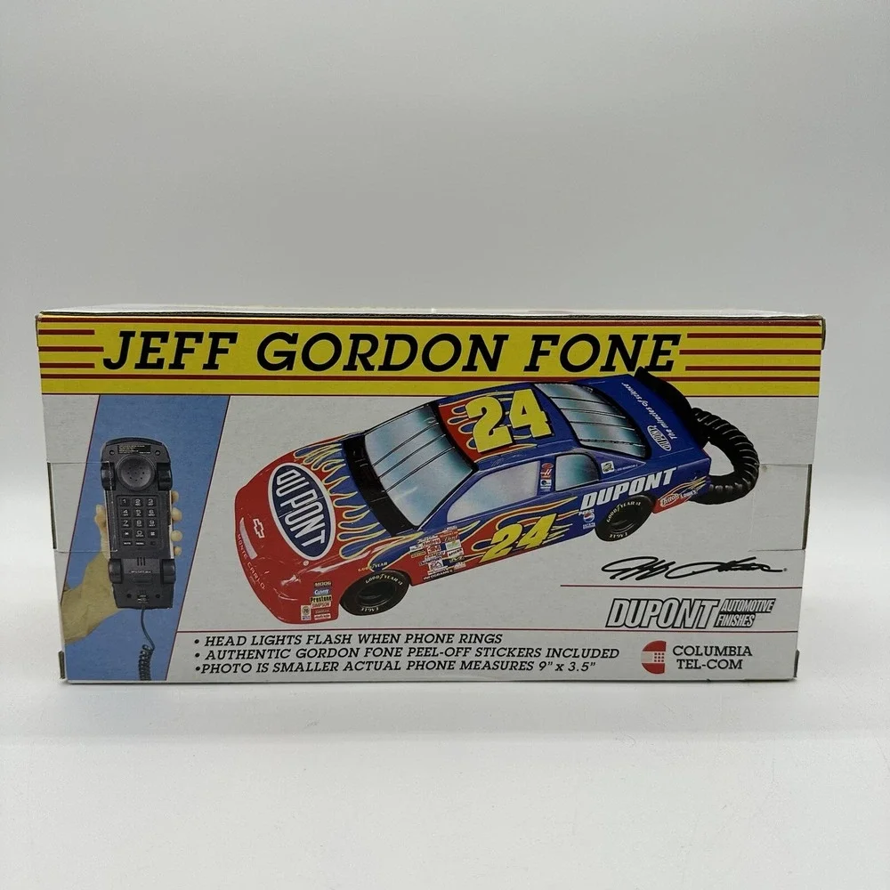 Columbia Tel-Com 1998 Jeff Gordon Fone #24 Racing Car Telephone w/ Box Phone